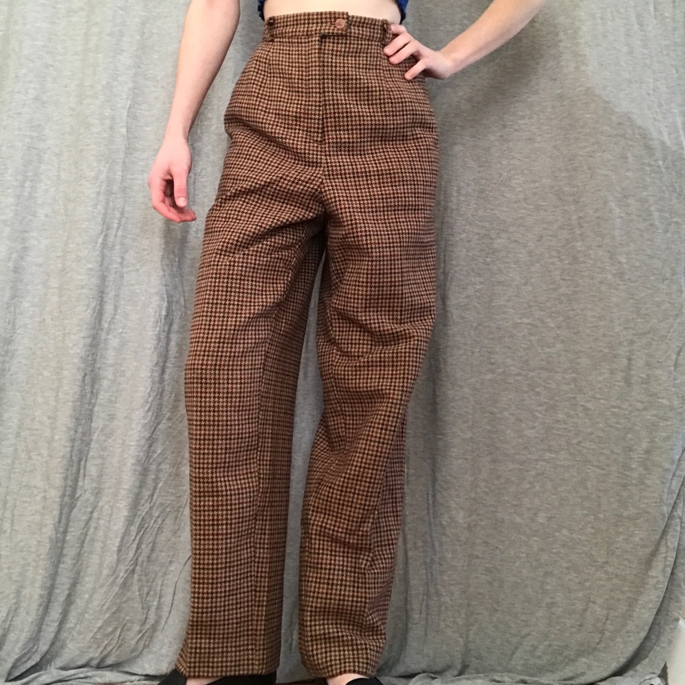 LAST CHANCE Houndstooth Wool Trousers